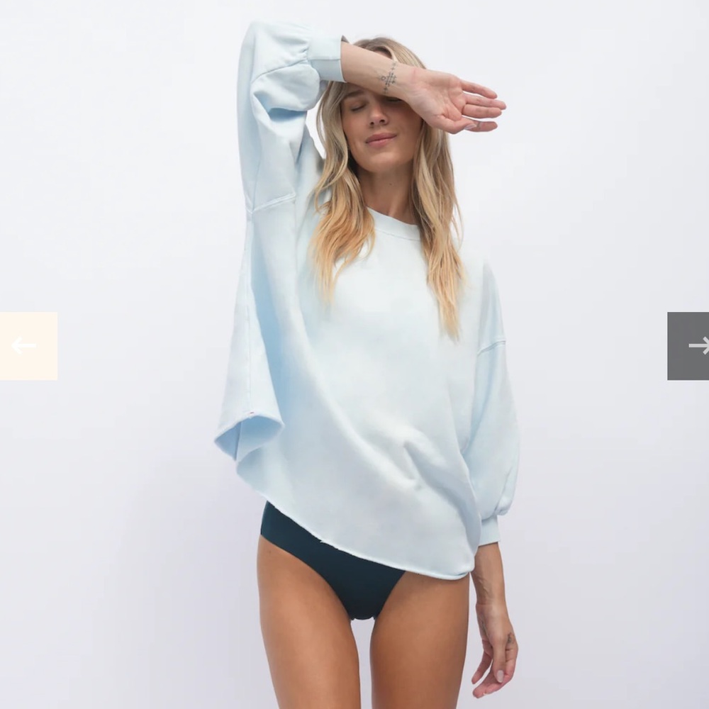 LEFT ON FRIDAY sports & rec crewneck pullover sweatshirt one size deep end blue